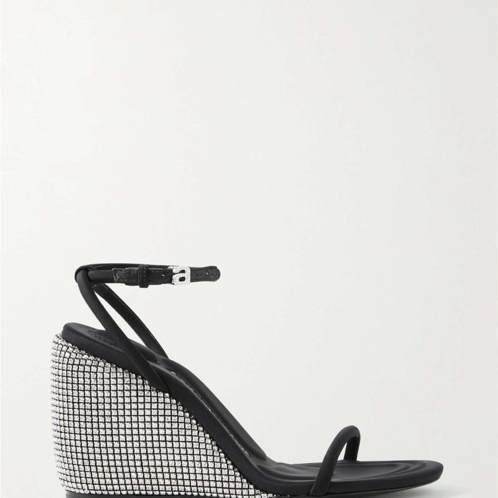 Alexander Wang Dahlia crystal-embellished neoprene wedge sandals